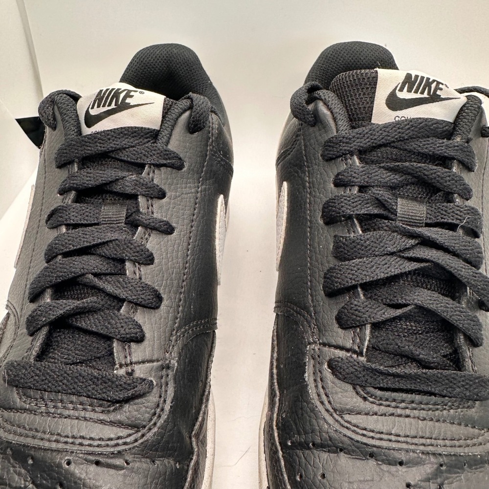 Nike Court Vision Low Sneakers Black White Leather Athletic Sneaker Shoes 10.5 - Picture 3 of 12